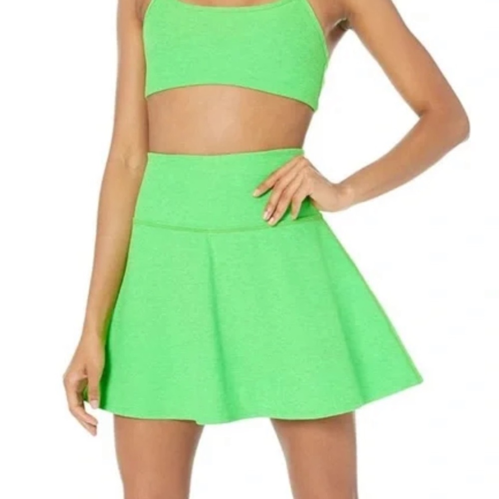 Beyond Yoga Spacedye Tie Breaker Circle Skirt Mini Skort Women’s Small Green